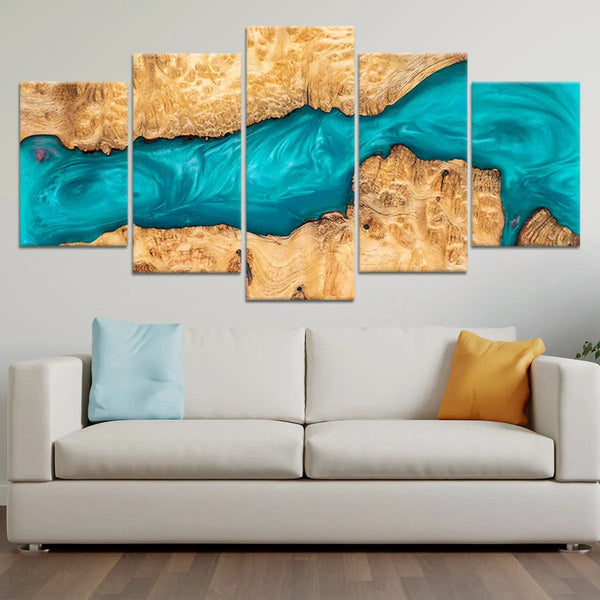 Teal Abstract Wall Art Canvas Multi Panel Canvas | Stunning Canvas