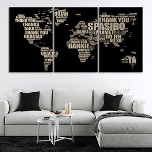 Thank You World Map Wall Art Canvas Print-Stunning Canvas Prints