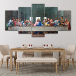 The Last Supper By Leanado Davinci 5 piece canvas wall art