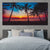 Tropical Beach Paradise at sunset Canvas Wall Art