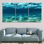 underwater picture of the ocean 3 piece wall art