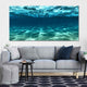 Framed ocean wall art with a serene underwater theme, ideal for ocean-themed bedroom wall decor.