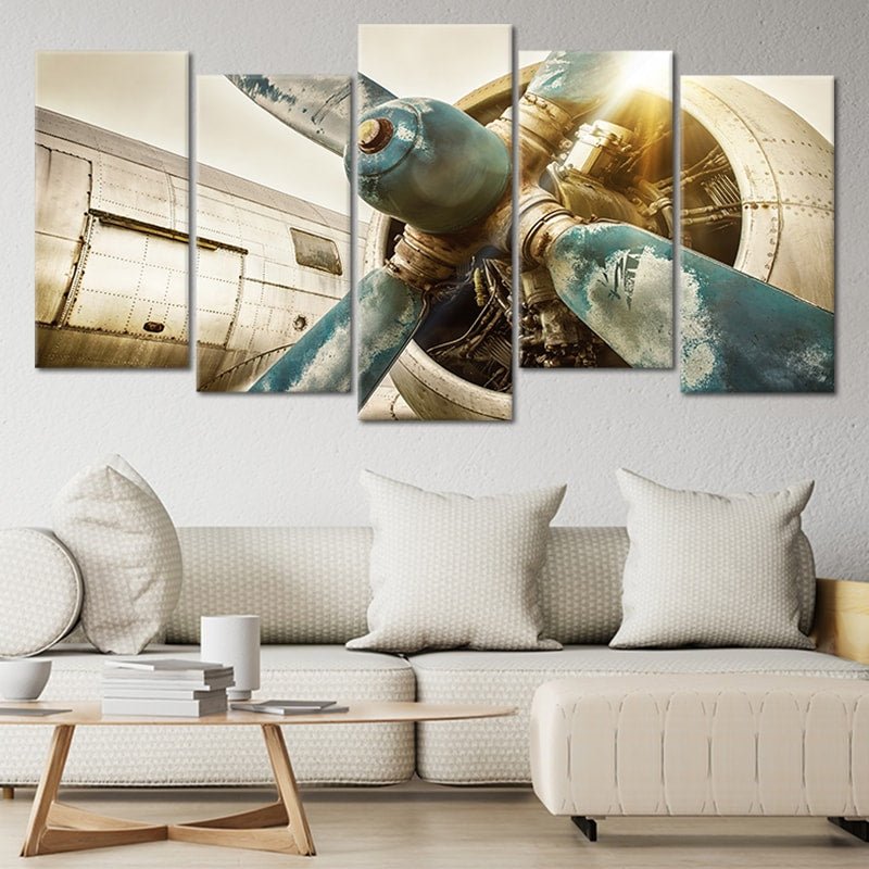 vintage airplane propellers 3 piece wall art