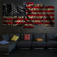 Wavy American Flag Wall Art Canvas | Patriotic Wall Art For Living Room Wall-Stunning Canvas Prints