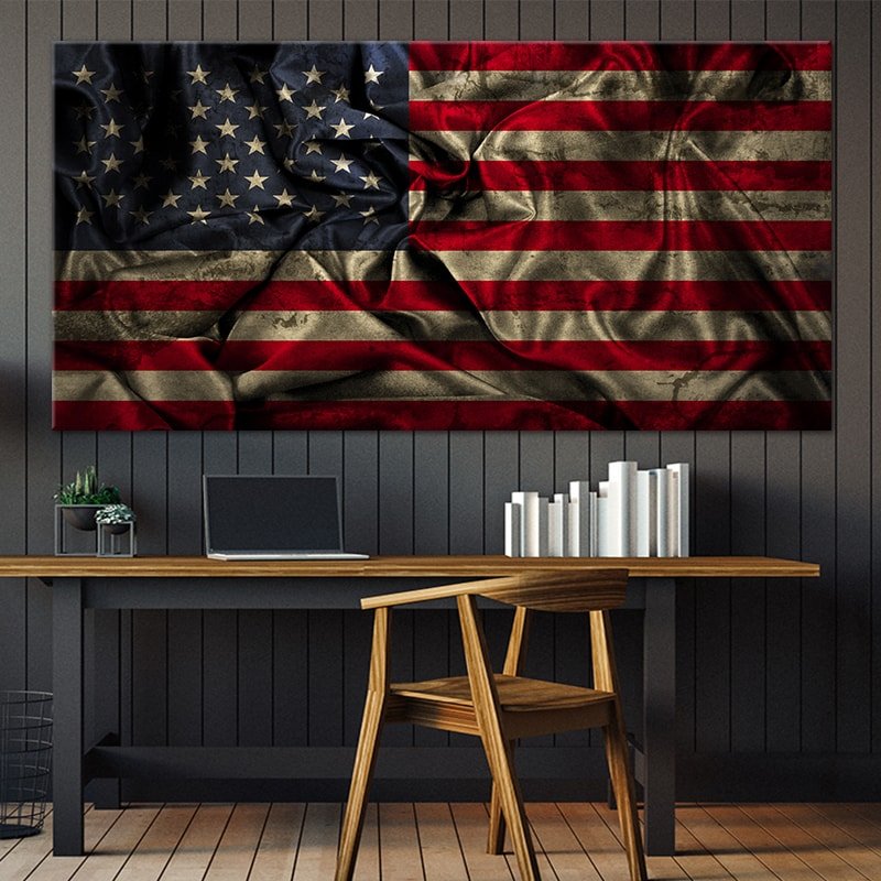 American Flag Metal Wall Art 3 Panel