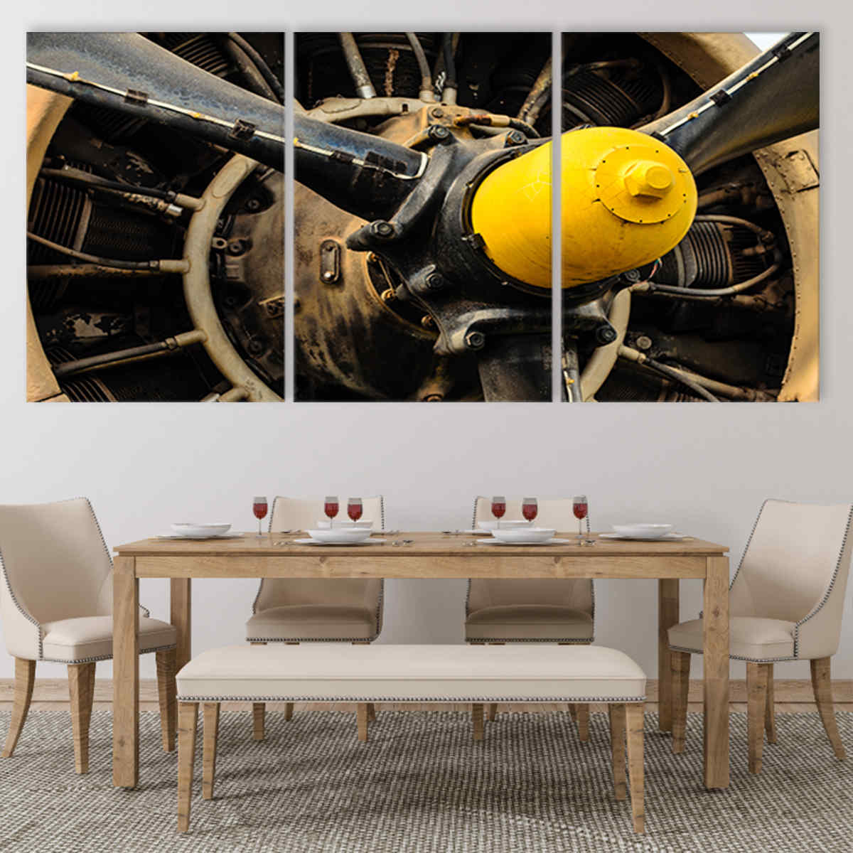 Vintage Airplane Engine Wall Art-Stunning Canvas Prints