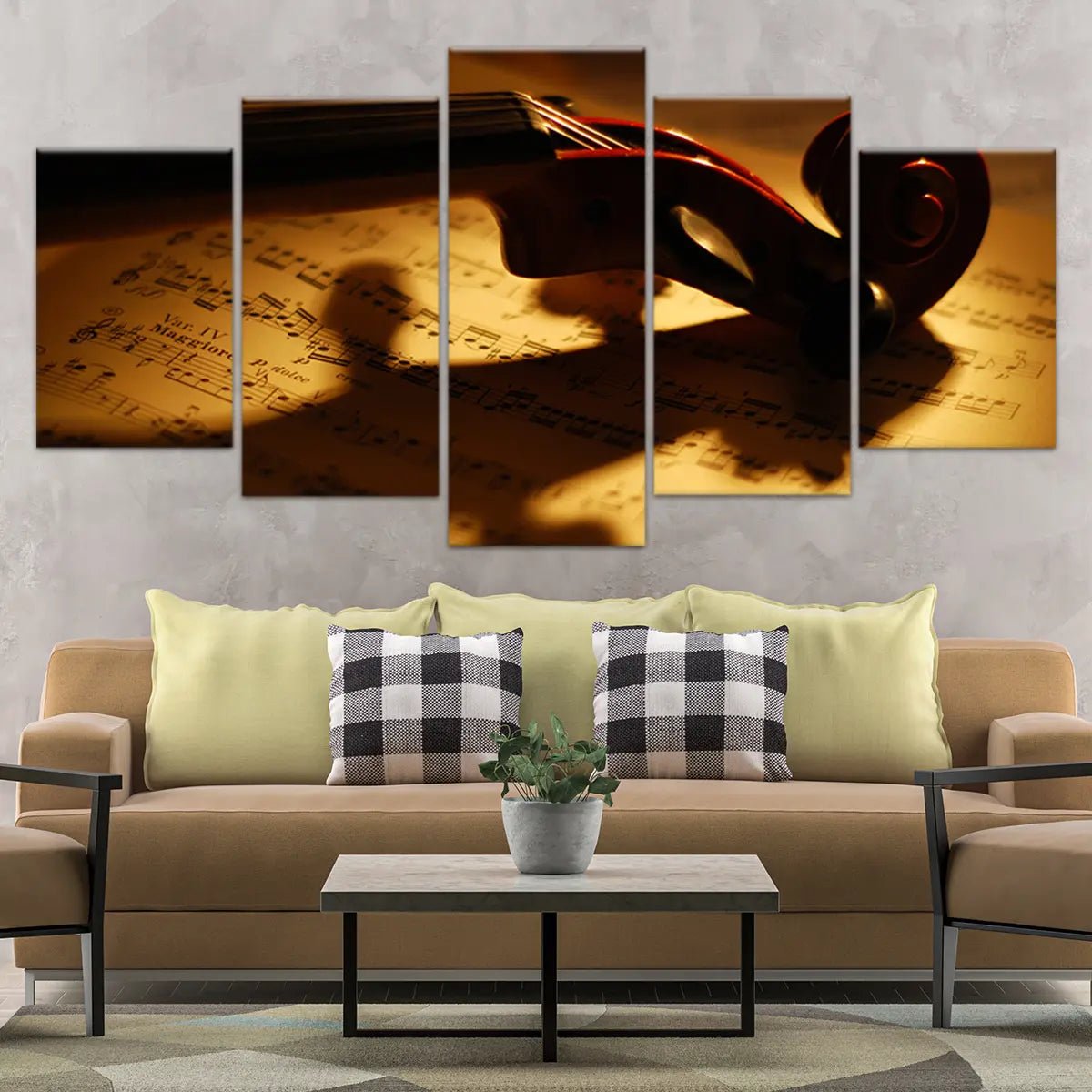 Violin And Music Notes Wall Art-Stunning Canvas Prints