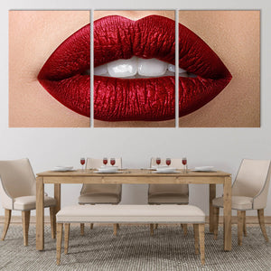 Vivid Red Lips Wall Art Canvas Print-Stunning Canvas Prints