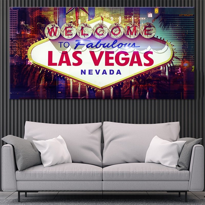 Welcome To Fabulous Las Vegas Wall Art Canvas-Stunning Canvas Prints