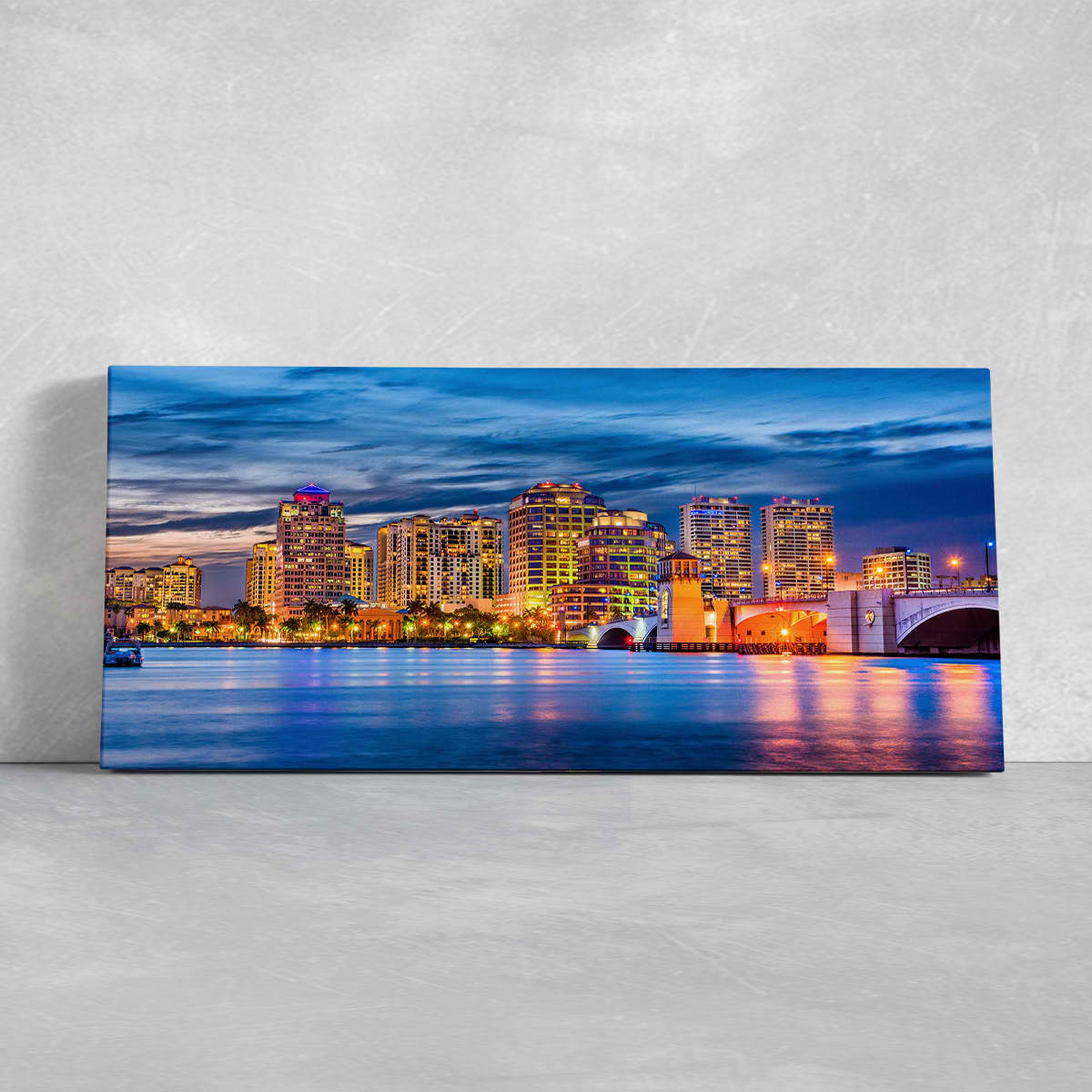 West Palm Beach Skyline Wall Art Canvas-Stunning Canvas Prints