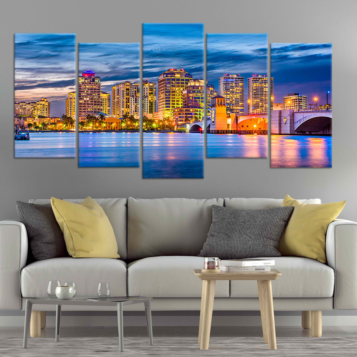 West Palm Beach Skyline Wall Art Canvas-Stunning Canvas Prints