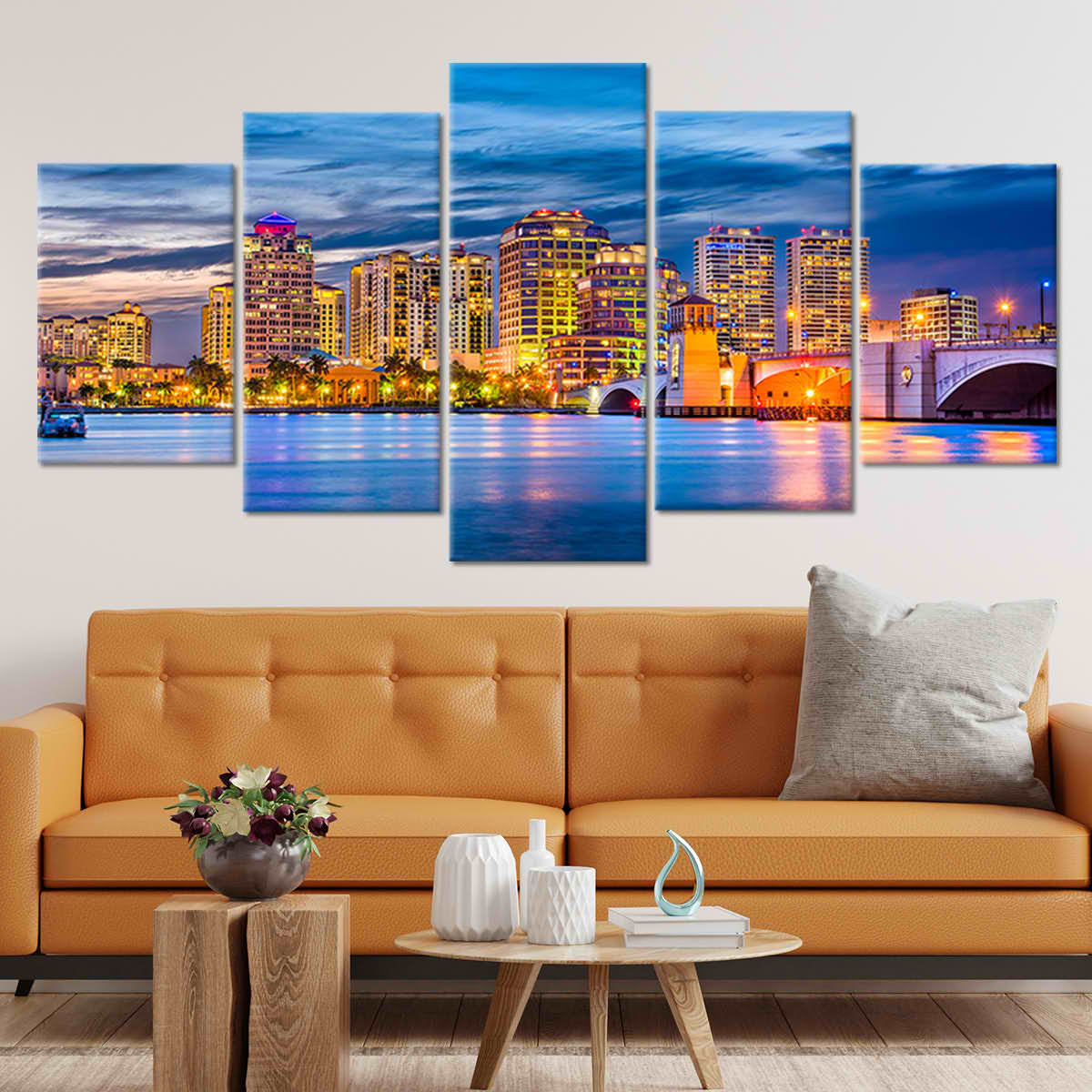 West Palm Beach Skyline Wall Art Canvas-Stunning Canvas Prints
