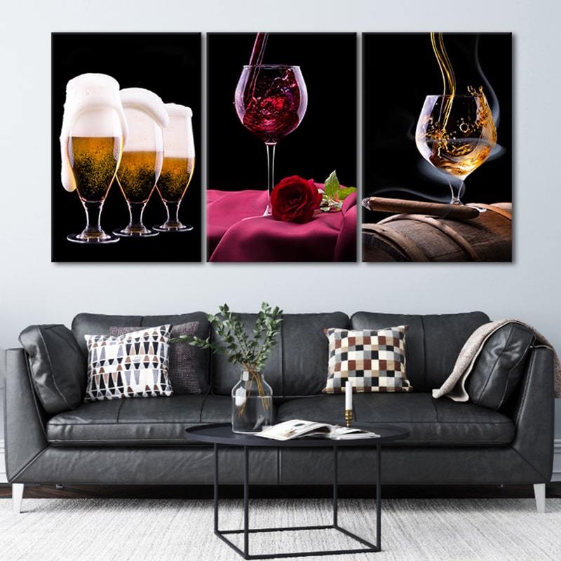 Wine And Beer Drinks Wall Art Canvas Print-Stunning Canvas Prints