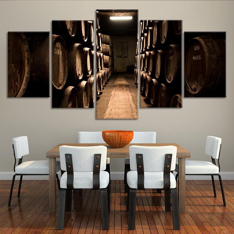 Wine Cellar 5 piece canvas art