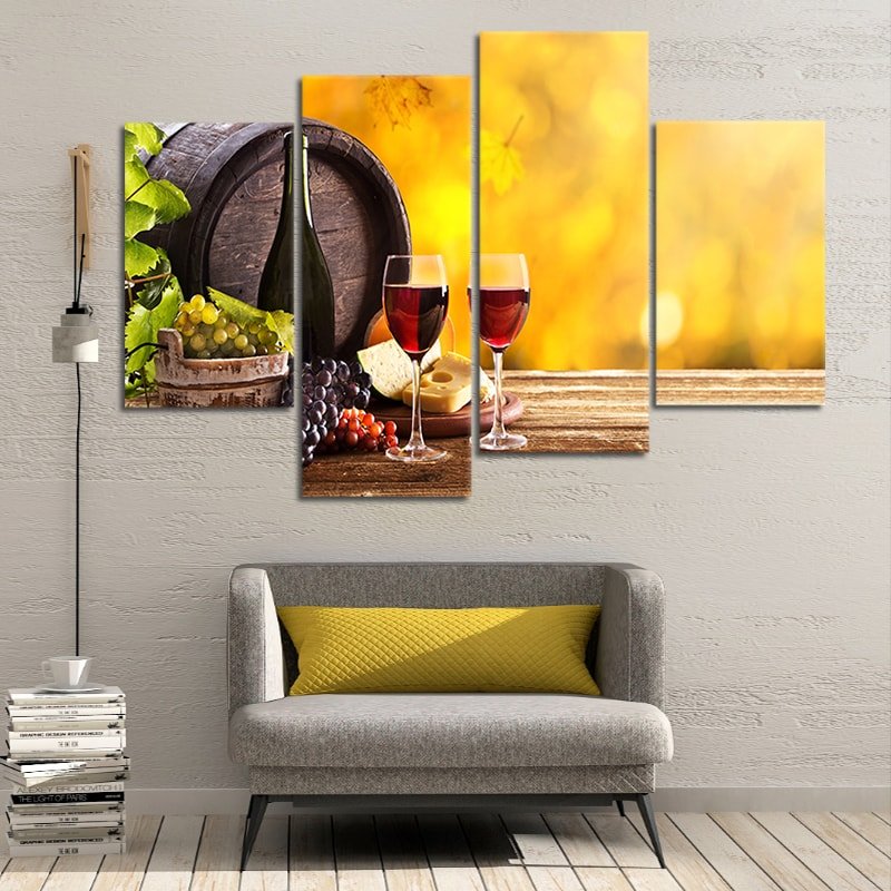 Red Wine and Wall Art Canvas l by Stunning Canvas Prints