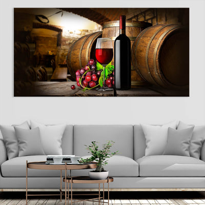 Wooden Wine Barrels Canvas Wall Art Set